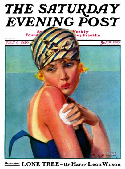 Roaring 1920s Penrhyn Stanlaws Saturday Evening Post Burn 1929_07_06 | Roaring 1920s Ad Art and Magazine Cover Art