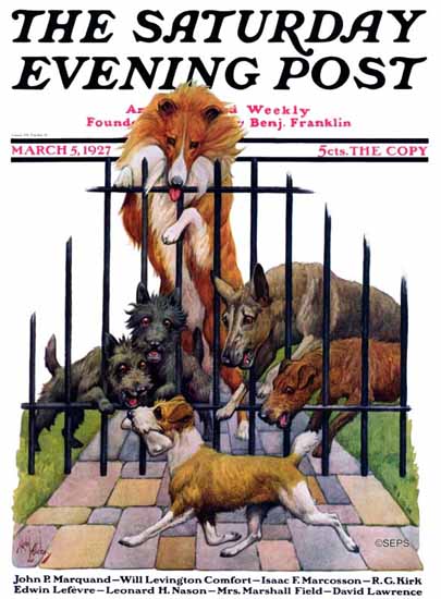 Roaring 1920s Robert L Dickey Saturday Eve Post Dogs Life 1927_03_05 | Roaring 1920s Ad Art and Magazine Cover Art