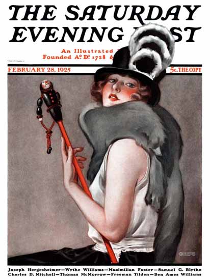 Roaring 1920s Roy Best Artist Saturday Evening Post 1925_02_28 | Roaring 1920s Ad Art and Magazine Cover Art