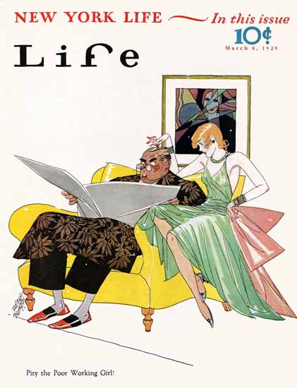 Roaring 1920s Russell Patterson Life Magazine 1929-03-08 Copyright | Roaring 1920s Ad Art and Magazine Cover Art