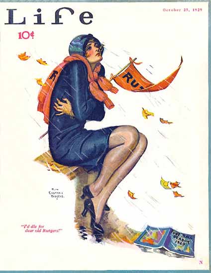 Roaring 1920s Ruth Eastman Rodgers Life Cover 1929-10-25 Copyright | Roaring 1920s Ad Art and Magazine Cover Art