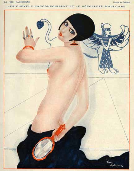 Roaring 1920s Sacha Zaliouk La Vie Parisienne 1924 Le Decollete page | Roaring 1920s Ad Art and Magazine Cover Art