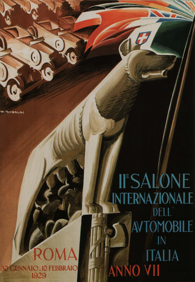 Roaring 1920s Salone Internazionale Dell Automobile Roma 1929 | Roaring 1920s Ad Art and Magazine Cover Art