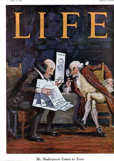 Roaring 1920s Shakespeare Comes Life Magazine 1923-01-25 Copyright | Roaring 1920s Ad Art and Magazine Cover Art