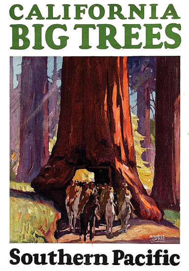 Roaring 1920s Southern Pacific California Big Trees 1920s | Roaring 1920s Ad Art and Magazine Cover Art