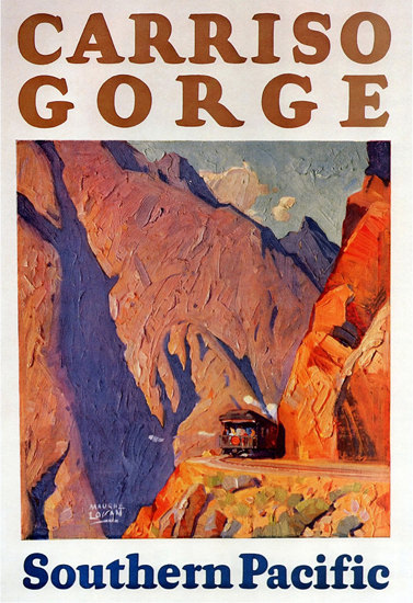 Roaring 1920s Southern Pacific Carriso Gorge 1929 M Logan | Roaring 1920s Ad Art and Magazine Cover Art