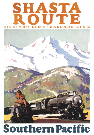 Roaring 1920s Southern Pacific Shasta Route 1927 | Roaring 1920s Ad Art and Magazine Cover Art