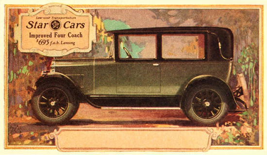 Roaring 1920s Star Cars Four Coach 1927 Lansing | Roaring 1920s Ad Art and Magazine Cover Art