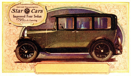 Roaring 1920s Star Cars Four Sedan 1927 Lansing | Roaring 1920s Ad Art and Magazine Cover Art