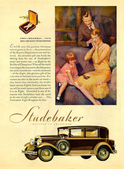 Roaring 1920s Studebaker 1929 X-Mas Happening Champions | Roaring 1920s Ad Art and Magazine Cover Art