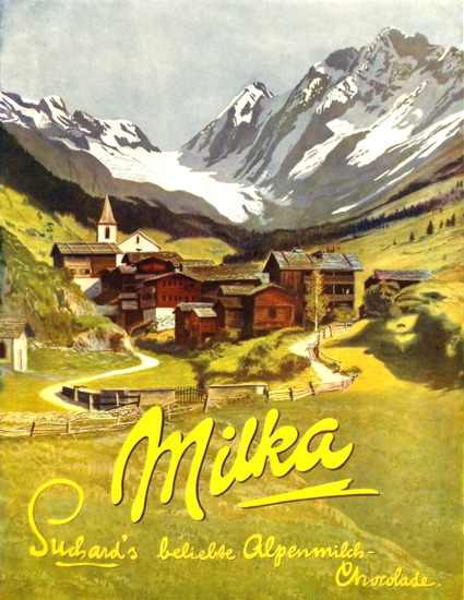 Roaring 1920s Suchard Milka Alpenmilch-Chocolade 1920s | Roaring 1920s Ad Art and Magazine Cover Art