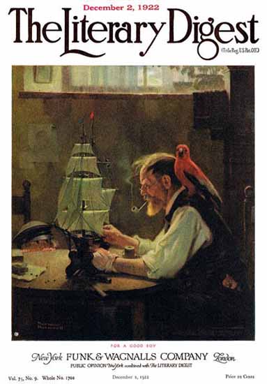 Roaring 1920s The Literary Digest For a Good Boy 1922 Norman Rockwell | Roaring 1920s Ad Art and Magazine Cover Art