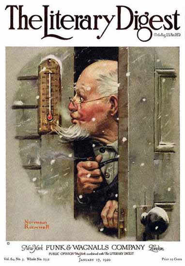 Roaring 1920s The Literary Digest Thermometer 1920 Norman Rockwell | Roaring 1920s Ad Art and Magazine Cover Art