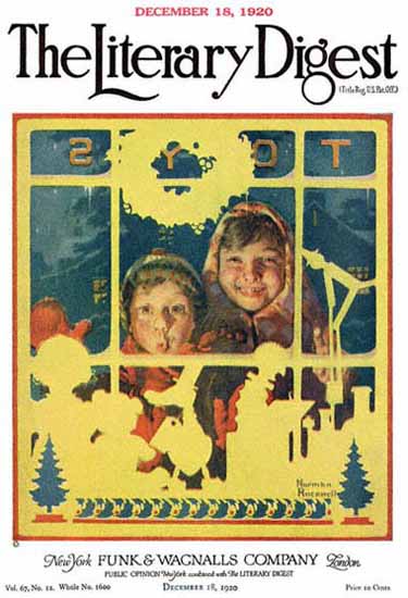 Roaring 1920s The Literary Digest Toy Store 1920 Norman Rockwell | Roaring 1920s Ad Art and Magazine Cover Art