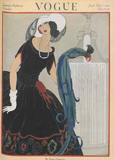 Roaring 1920s Vogue Magazine Cover 1921-06-01 Copyright | Roaring 1920s Ad Art and Magazine Cover Art