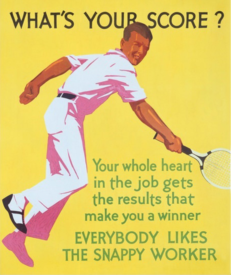 Roaring 1920s Whats Your Score Snappy Worker 1929 Tennis | Roaring 1920s Ad Art and Magazine Cover Art