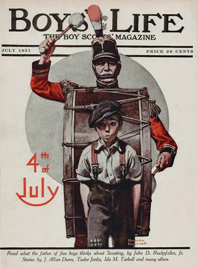 Roaring Twenties 1920s Boys Life July 1921 Norman Rockwell | Roaring 1920s Ad Art and Magazine Cover Art