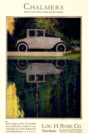 Roaring Twenties 1920s Chalmers Coupe Hot Spot Detroit 1920 | Roaring 1920s Ad Art and Magazine Cover Art