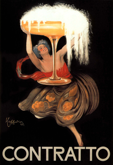 Roaring Twenties 1920s Contratto Asti Champagne 1922 Italy | Roaring 1920s Ad Art and Magazine Cover Art