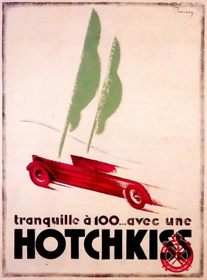 Roaring Twenties 1920s Hotchkiss 1926 Tranquille a 100 | Roaring 1920s Ad Art and Magazine Cover Art