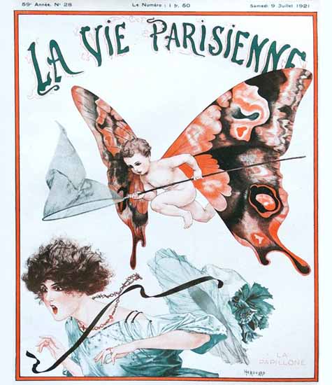 Roaring Twenties 1920s La Vie Parisienne 1921 La Papillone | Roaring 1920s Ad Art and Magazine Cover Art