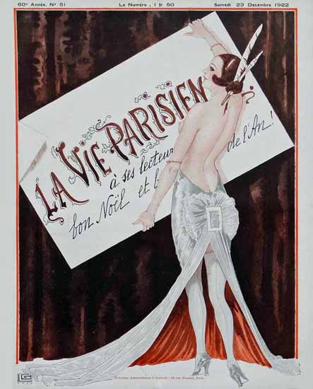 Roaring Twenties 1920s La Vie Parisienne 1922 Noel | Roaring 1920s Ad Art and Magazine Cover Art