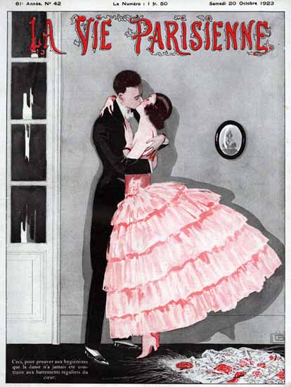 Roaring Twenties 1920s La Vie Parisienne 1923 Le Baiser | Roaring 1920s Ad Art and Magazine Cover Art