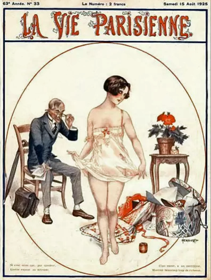 Roaring Twenties 1920s La Vie Parisienne 1925 Aout 15 | Roaring 1920s Ad Art and Magazine Cover Art