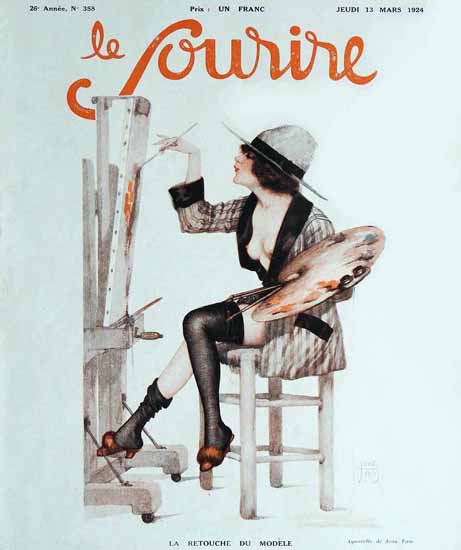 Roaring Twenties 1920s Le Sourire 1924 La Retouche | Roaring 1920s Ad Art and Magazine Cover Art