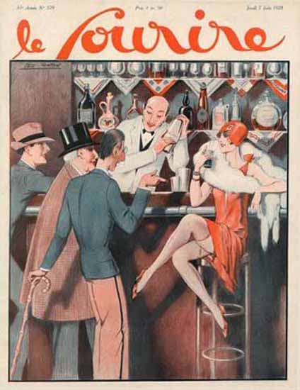 Roaring Twenties 1920s Le Sourire 1928 Bar | Roaring 1920s Ad Art and Magazine Cover Art