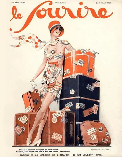 Roaring Twenties 1920s Le Sourire 1929 Voyage | Roaring 1920s Ad Art and Magazine Cover Art