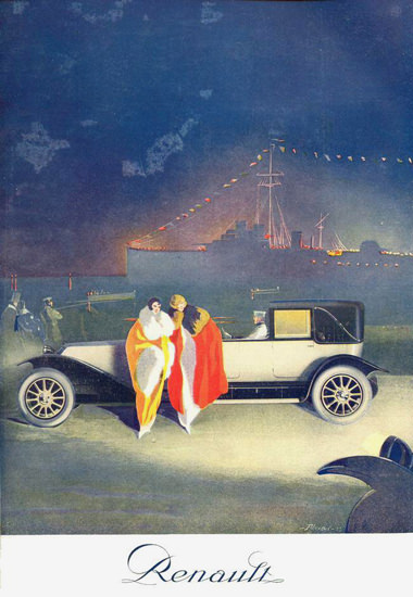 Roaring Twenties 1920s Renault 1923 Harbor | Roaring 1920s Ad Art and Magazine Cover Art