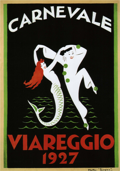 Roaring Twenties 1920s Viareggio Carnevale 1927 Italy Italia | Roaring 1920s Ad Art and Magazine Cover Art