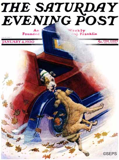 Robert L Dickey Saturday Evening Post Dogs Life 1930_01_04 | The Saturday Evening Post Graphic Art Covers 1892-1930