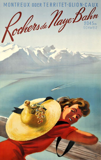 Rochers De Naye-Bahn Montreux 1950s | Sex Appeal Vintage Ads and Covers 1891-1970