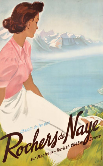 Rochers De Naye Sur Montreux Suisse 1950 | Sex Appeal Vintage Ads and Covers 1891-1970