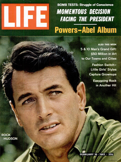 Rock Hudson Kiss breaks up Rock 16 Feb 1962 Copyright Life Magazine | Life Magazine Color Photo Covers 1937-1970