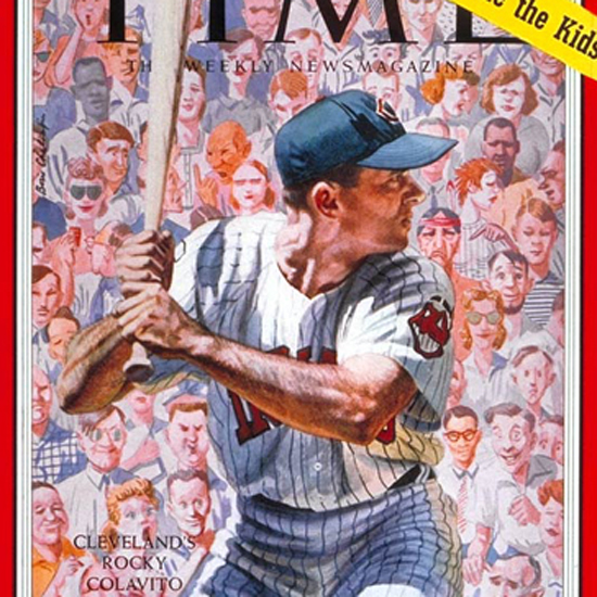 Rocky Colavito Time Magazine 1959-08 by Boris Chaliapin crop | Best of Vintage Cover Art 1900-1970