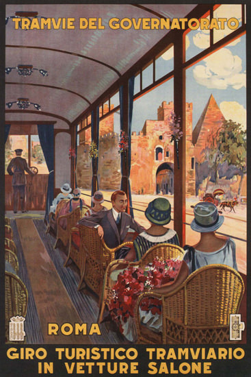 Roma Tramvie Del Governatorato Rome Tramway | Vintage Travel Posters 1891-1970