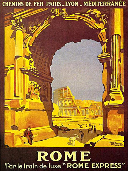 Rome Par Le Train De Luxe Rome Express 1921 | Vintage Travel Posters 1891-1970