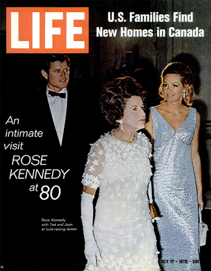 Rose Kennedy with Ted and Joan 17 Jul 1970 Copyright Life Magazine | Life Magazine Color Photo Covers 1937-1970