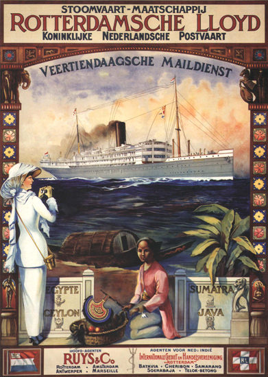 Rotterdamsche Lloyd Ceylon Sri Lanka | Vintage Travel Posters 1891-1970