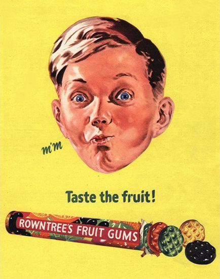 Rowntrees Fruit Gums Taste The Fruit Boy | Vintage Ad and Cover Art 1891-1970