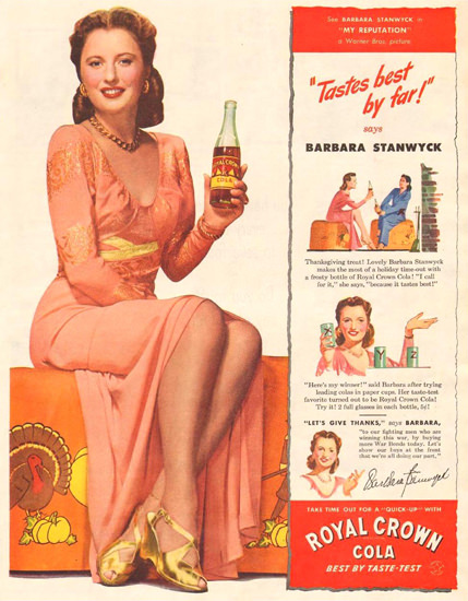 Royal Crown Cola Girl 1944 | Sex Appeal Vintage Ads and Covers 1891-1970