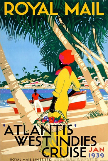 Royal Mail Lines Atlantis West Indies Cruise 1939 | Vintage Travel Posters 1891-1970