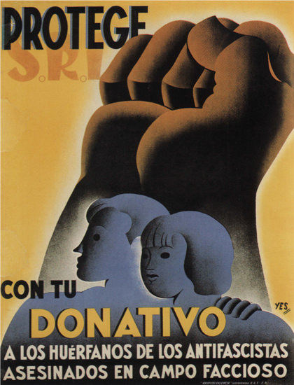 SRI Protege Con Tu Donativo Spain Espana | Vintage War Propaganda Posters 1891-1970