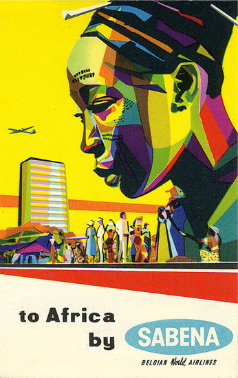 Sabena Africa 1950s Belgian World Airlines 1950s | Vintage Travel Posters 1891-1970