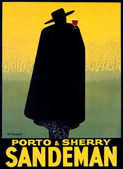 Sandeman Porto Sherry Silhouette Massiot | Sex Appeal Vintage Ads and Covers 1891-1970