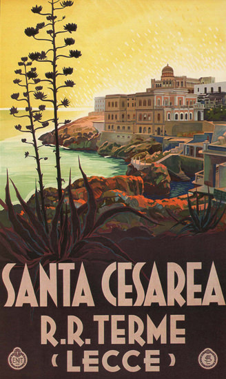 Santa Cesarea RR Terme Lecce Italy Italia | Vintage Travel Posters 1891-1970