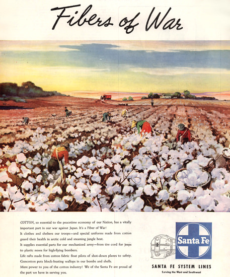 Santa Fe Fibers Of War 1945 | Vintage War Propaganda Posters 1891-1970